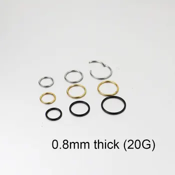 1 Kus 20G 0,8 mm Chirurgická Ocel uzavírací Segment Nos Prsten Obruč na Rty Ušní Chrupavky Ucha Helix Piercing Šperky