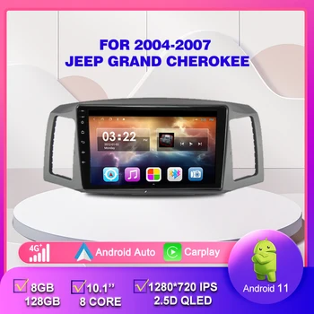 10 palcový Auto Radio Android 11 8+128 G Pro Jeep Grandcherokee 2004-2007 4G Carpaly Auto DSP GPS, Multimediální Přehrávač, Stereo