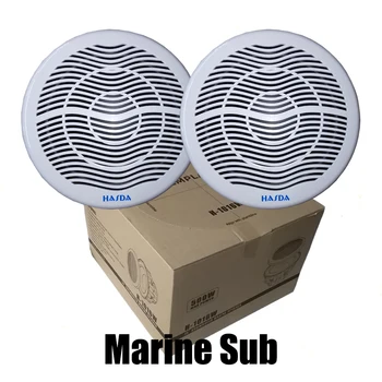 10-Palcový Mořské Lodi Subwoofer,500 W,IP66 Vodotěsný,Odolnost proti UV záření,Snadná Instalace,s Box