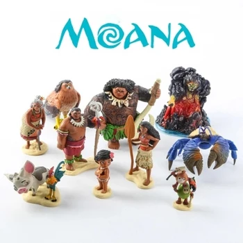 10pcs/Set Disney Hračky Princezna Moana Maui Šéf Tui Tala Heihei Pua Collecton Akční Obrázek Děti, Narozeniny, Vánoční Dárek