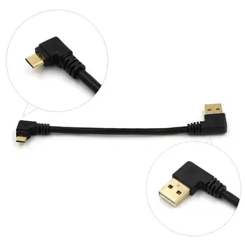 15cm USB 2.0 nabíjecí Kabel pravý Úhel USB Na Levé Micro Rychlé Karty Nabíjení Rohu Kabel Sync 90 Údaje Nabíjecí Mužské Stupeň D2Y6
