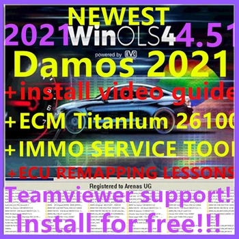 2021 HOT prodej Nejnovější WinOLS 4.51 +2020 NOVÉ damos S Pluginy Více Funkcí Auto ECU Chip Tuning Software VMWARE