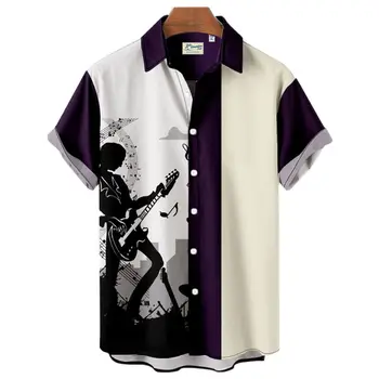 2022 Nové košile Pánské Hudby Tričko Krátký Rukáv 3d Módní Tištěné Košile Pro Muže Ležérní Volné Tričko Topy Rock Tričko Mužů Camisa