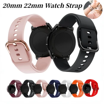 20mm 22mm Silikonové hodinky popruh Pro Samsung Galaxy Hodinky 4/3/Huawei watch 3/GT2/Amazfit Bip/GTR Náramek Pásek Pro Aktivní 2 pásmový