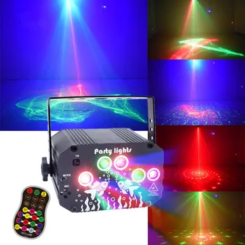240 Vzory Laser Projektor Světla Hlasové Ovládání RGB, Strobo Efekt Fáze Světla Nabíječka Pro Party, Show, DJ, Domů, KTV Disco Lampy