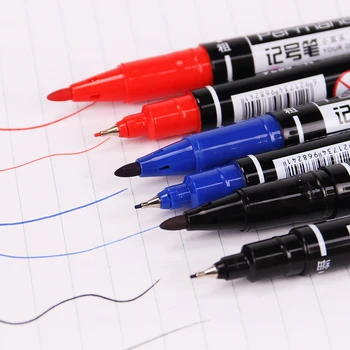 3 Barvy Vybrat Marker Pen Dual Tip 0,5/1 mm Rychle Suché Trvalé Znamení fixy pro Fineliner Kreslení Psaní Zásoby