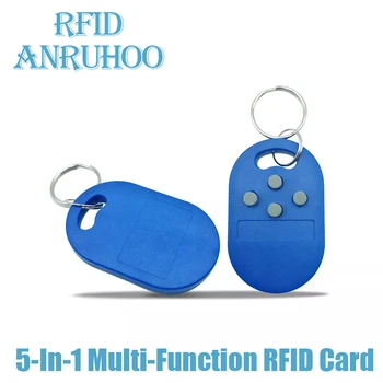 5-V-1 Multi Inteligentní čipová Karta 125Khz T5577 Přepisovatelné Klíče 13.56 Mhz 1K S50 Zkopírujte Token RFID Kopírky Tag NFC Kopírka Klon Odznak