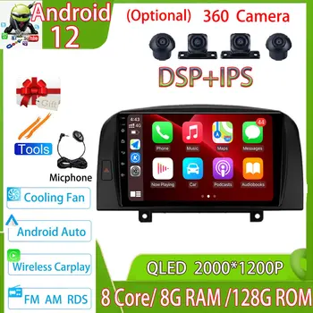 9 Palcový Android 12 IPS DSP Auto Multimediální Video Přehrávač, Autoradio GPS Navigace Pro Hyundai SONATA NF 2004 2005 2006 2007 2008