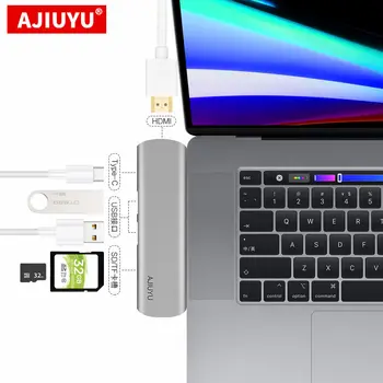 AJIUYU Typ C ROZBOČOVAČ USB. C Multi USB3.0 HDMI Adaptér Dock Pro Huawei MateBook 13 16 X Pro E Notebook PC Typ-c 3.1 6 v 1 Port