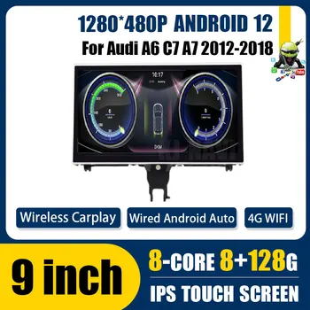 Android 12 Pro Audi A6 C7 A7 2012-2018 Auto Multimediální Přehrávač Auto Stereo Rádio WIFI 4G Carplay BT IPS Dotykový Displej GPS Navi