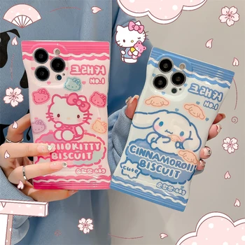 Anime Sanrio Hello Kittys Telefon Případ Roztomilé my Melody Cinnamoroll iPhone 14 13 12 11 Xs Xr Pro Max Dívky Mobilní telefon Ochranný Shell