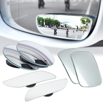 Auto Blind Spot Zrcadlo Kulatý Rám Konvexní Zrcadlo Široký úhel 360 Stupňů Nastavitelná Jasné Zpětné Přídavné Zrcátko na Bezpečnost Jízdy