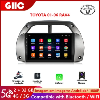 Auto Rádio Pro Toyota RAV4 2001-2006 Auto Audio, Multimediální Přehrávač, Android Carplay Pro Auto GPS, WIFI, Bluetooth, FM Multi-Dotykový Displej