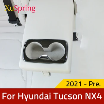Auto Zadní Sedadlo Držák Pro Hyundai Tucson 2021 2022 Obložení Krytu Samolepky Bezel Rámu Prsten Proužky Matný Kartáčovaný Ozdobu