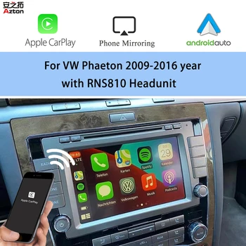 AZTON RNS810 Headunit Android Auto CarPlay Integrace Pro VW Phaeton 2009-2016 Mirror Link Zadní Přední Kamera Adaptér