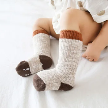 batole kolena vysoké anti slip ponožky dívka chlapci novorozence dětská zimní dlouhé bavlněné ponožky děti děti tlusté teplé vysoké punčochy