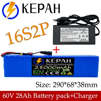 Batterie Li-ion 60V 16S2P 28ah 18650 67.2 V 28000mAh zalijeme velo et trottinette electrique avec BMS 1000Watt cena + chargeur