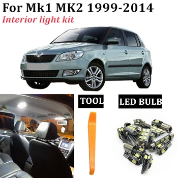 Bez chyb Auto LED Vnitřní osvětlení Kit Vhodné Pro 1999-2014 Škoda Fabia 1 2 MK1 MK2 MK I., II Combi Mapa, Dome, Nákladní osvětlení Příruční schránky