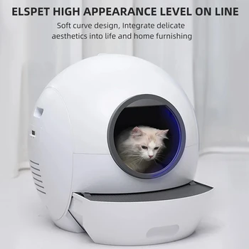 Bezdrátové Automatické Smart Stelivo Pro Kočky Box Velký Kočka Toaleta Zásuvka Typ Plně Uzavřený Anti Splash Samočistící Bedničky Deodorant