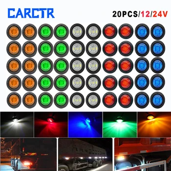CARCTR 10/20KS Přívěs Autobus Mini Malé Kulaté LED Přední Zadní Boční Obrysové Světlo Ukazatele DC12/24V Vodotěsné Kontrolka