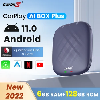 Carlinkit Ai Box Plus Qualcomm 6125 6+128GB Android 11 4G NECHAT Tv Box Wireless CarPlay nebo Android Auto Vestavěný Youtube Netfilx IPTV