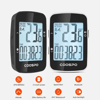 CooSpo BC26 Bezdrátový cyklocomputer GPS, Rychloměr, Ujeté vzdálenosti Bluetooth5.0 APP Sync Vodotěsné Silniční Kolo, MTB Kolo