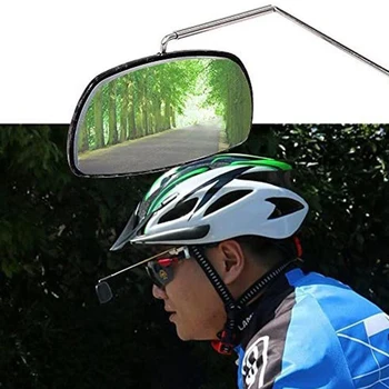 Cyklistické Brýle Zpětné Zrcátko O 360 Stupňů Zrcadlo Hliníkové Slitiny Nastavení Helmu Mount S Vysokým Rozlišením Objektiv