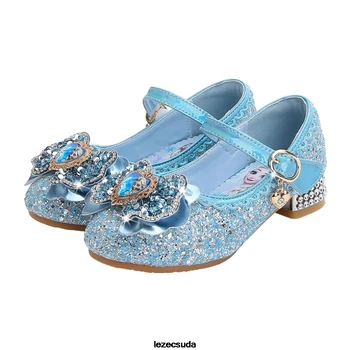 Disney Dívky Sandály Nové Děti, Vysoké Podpatky Princezna Elsa Boty Frozen Blue Crystal Boty