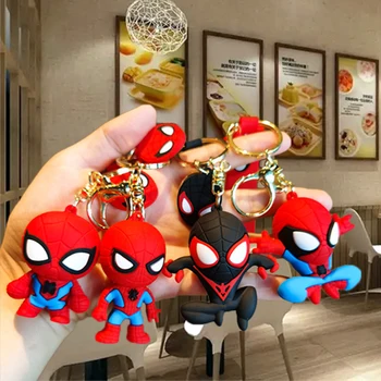 Disney Marvel Spiderman Kawaii Klíčenka Model Školní Taška Přívěsek Auto Kroužek na Klíče Dekorace Kolekce Děti, Hračky pro Chlapce Dárek