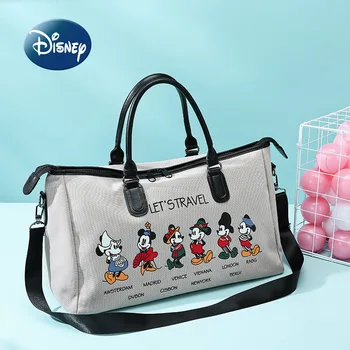 Disney Mickey 2022 Nová Cestovní Taška Canvas Luxusní Značky Módní Dámské Cestovní Přenosná Cestovní Taška Velká Kapacita Fitness Taška