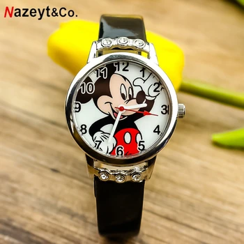 Disney Mickey Mouse Luxusní Hodinky pro Děti, Ženy, Dívky, Diamond Karikatura Děti Hodinek Stroje Času Vodotěsné náramkové Hodinky Dítě