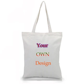 DIY Vlastní Plátěnou Tašku Tištěné Logo Nákupní Taška pro Volný čas Módní Ženy Jediné Tašky přes Rameno Tisk Vlastní Logo Design