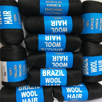 Doprava zdarma Velkoobchod Nový Brazilská Vlna Vlasy Afro Vlasy Příze pro Pletení 10ks