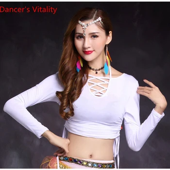Dospělý Sexy Flitrové Síťoviny Břišní Tanec Topy Košile Kostýmy pro Ženy Bellydance Indické Taneční Šaty Tanečnice Nosí
