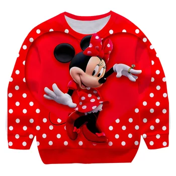 Děti Mickey Mouse Mikiny Oblečení Na Jaře A Na Podzim Dívky Dlouhý Rukáv Mikina Disney Série Ležérní Topy 1-14 Let Starý