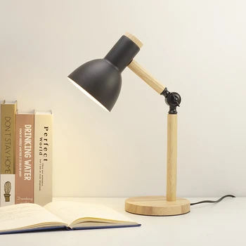 Dřevo Čtení Stolní Lampa Nordic Stolní Lampy, Skládací Studie Koleji Svítidlo Noční Osvětlení, Postel Straně Místnosti Dekor Úřadu Práce Dítě