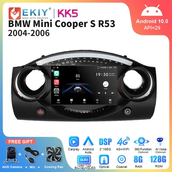 EKIY KK5 Android auto Auto Rádio Pro BMW Mini Cooper S R53 2004 - 2006 QLED Multimediální Video Přehrávač, Bluetooth, USB Carplay Stereo