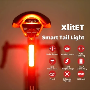 ENFITNIX XlitET Kolo Auto Brzda Zadní Světla v Noci na Kole Smart Sensing Světlo Bike Zadní Světlo MTB Sedlovka Bezpečnostní Lampa