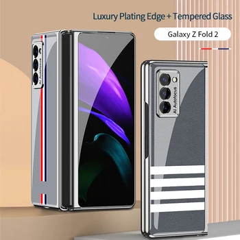 GKK Luxusní Vzor Skla Fold Pouzdro Pro Samsung Galaxy Z Fold 2 Pouzdro Nárazuvzdorný Ochranný Pevný Kryt Pro Samsung Z Fold 2