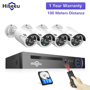 Hiseeu 5MP 3MP H. 265 8CH POE Dohled Bezpečnostní kamerový Systém Kit Set AI Detekce Obličeje Audio Záznam IP Domů CCTV Video NVR