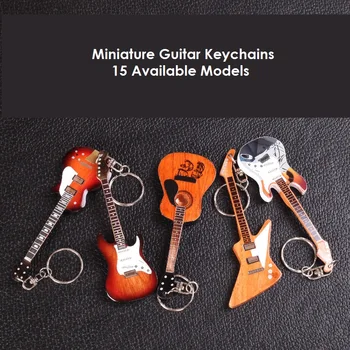 IM Dřevěné Miniaturní Kytaru Klíčenka s 15 Různých Modelů k Dispozici, Double Krk Kytara