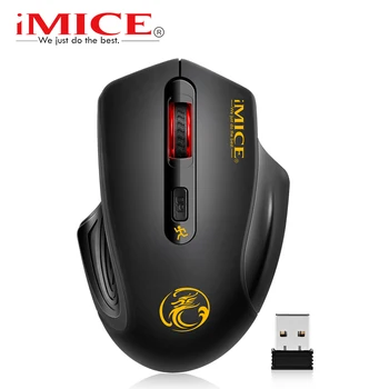 iMice Bezdrátová Myš 4 Tlačítka, 2000DPI Mause 2.4 G Optická USB Tichá Myš Ergonomické Myši Bezdrátové připojení Pro Notebook, PC Počítač Myš