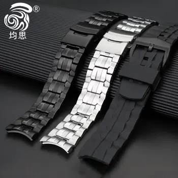 Jemné oceli watchband pro Casio Red Bull limited edition budova řady ef-550 ocel řemínek 22mm pánský silikonový náramek