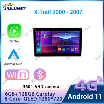 JIULUNET Android 11 hlavní jednotka autorádio Multimediální Video Přehrávač, GPS Navigace Pro Nissan X-Trail 1 T30 2000 - 2007 Stereo 2din