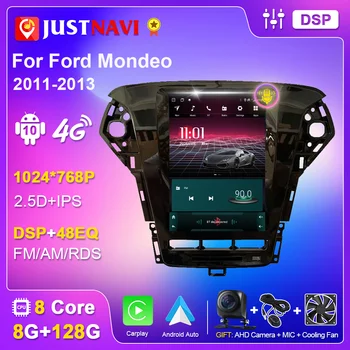 JUSTNAVI pro Ford Mondeo 2011-2013 Auto Rádio Tesla Styl Vetical Obrazovce 2din Multimediální Přehrávač, GPS Navigace Stereo Autoradio
