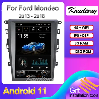 Kaudiony Android 11 Pro Ford Mondeo Auto DVD Multimediální Přehrávač, Auto GPS Navigace Tesla Styl Stereo 4G Automotivo DSP 2013-2018