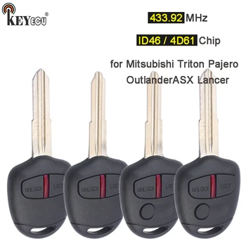 KEYECU 433,92 MHz ID46 / 4D61 Čip Replacemt Vzdálené klíčenka pro Mitsubishi Triton Pajero ASX Outlander Lancer MIT11R / MIT8
