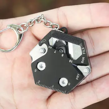 Klíčenka Multifunkční Šroubovák Hex Mince Venkovní EDC Nástroj Skládací Hex Mince Nůž Kapesní Skládací Mini Gear Pisoár