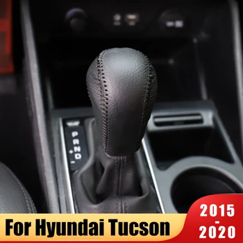 Kravské Kůže Kryt Fit Pro Hyundai Tucson TL 2015-2018 2019 2020 NA Auto převodová Hlava Shift Knob Gear Shift Obojky Případě Příslušenství