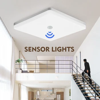 Led Celing Světla PIR Snímač Pohybu Lampa Ultra Tenký Smart Panel Světla pro Obývací Pokoj Kuchyně Moderní Domácí Led Svítidlo